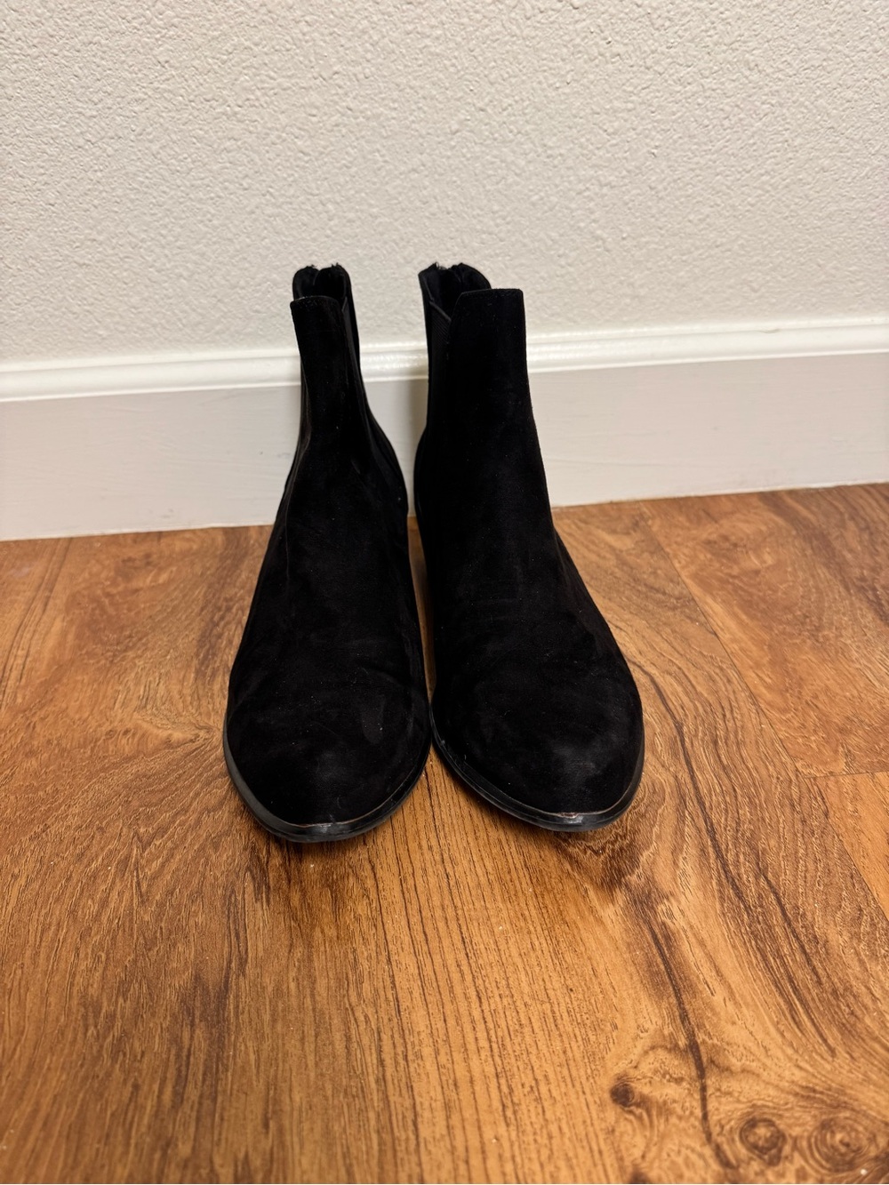 Black Suede Chelsea Boots - Women’s Stylish Slip-On Ankle Boots